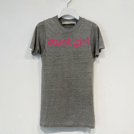 Grey marl stunt girl tee / エアブラシTシャツ