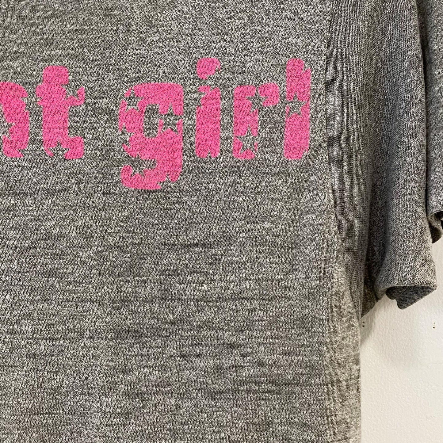 Grey marl stunt girl tee / エアブラシTシャツ