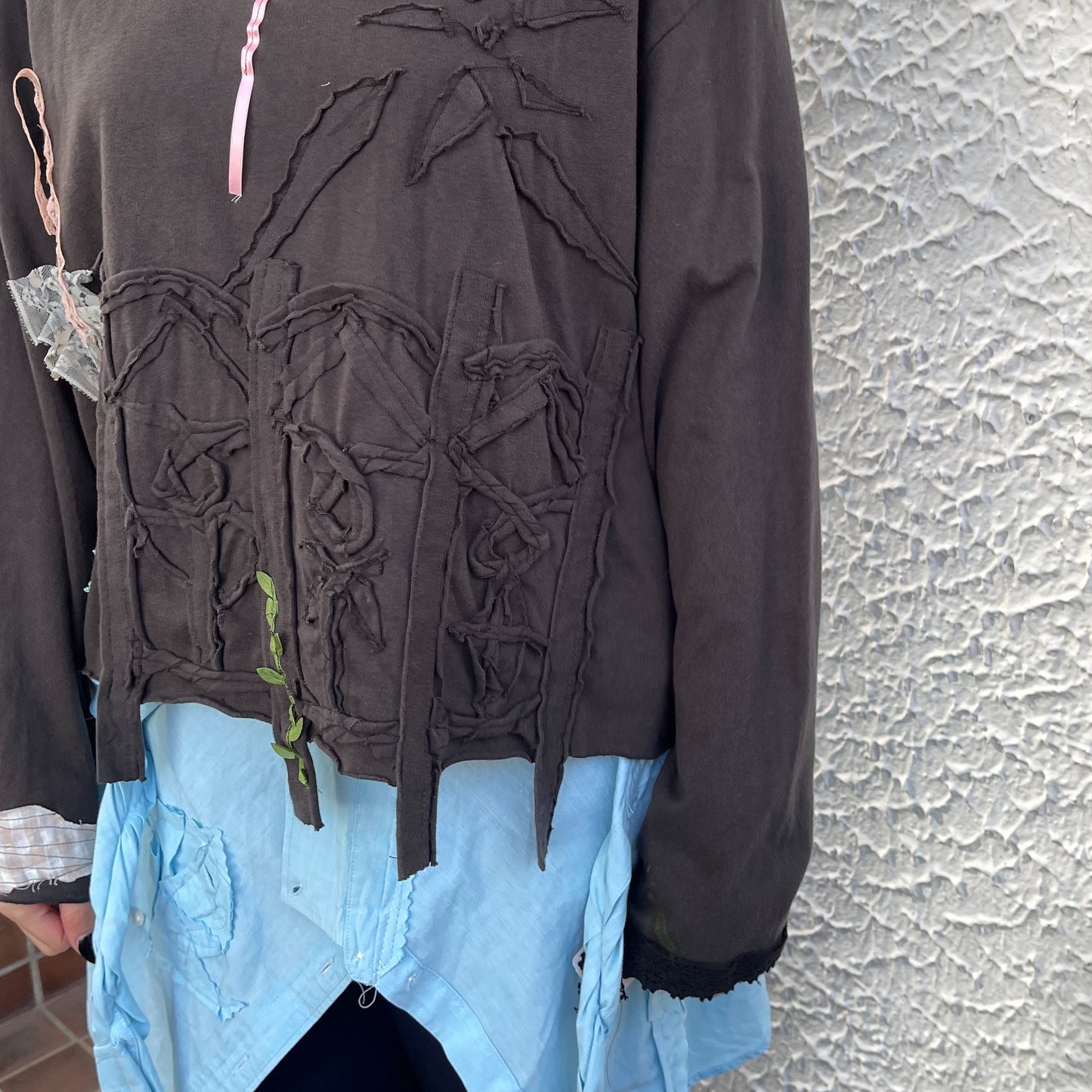 trust teji x TONII MONDO collabolation ★ Flower Long sleeve tee / Black / ロングスリーブTシャツ