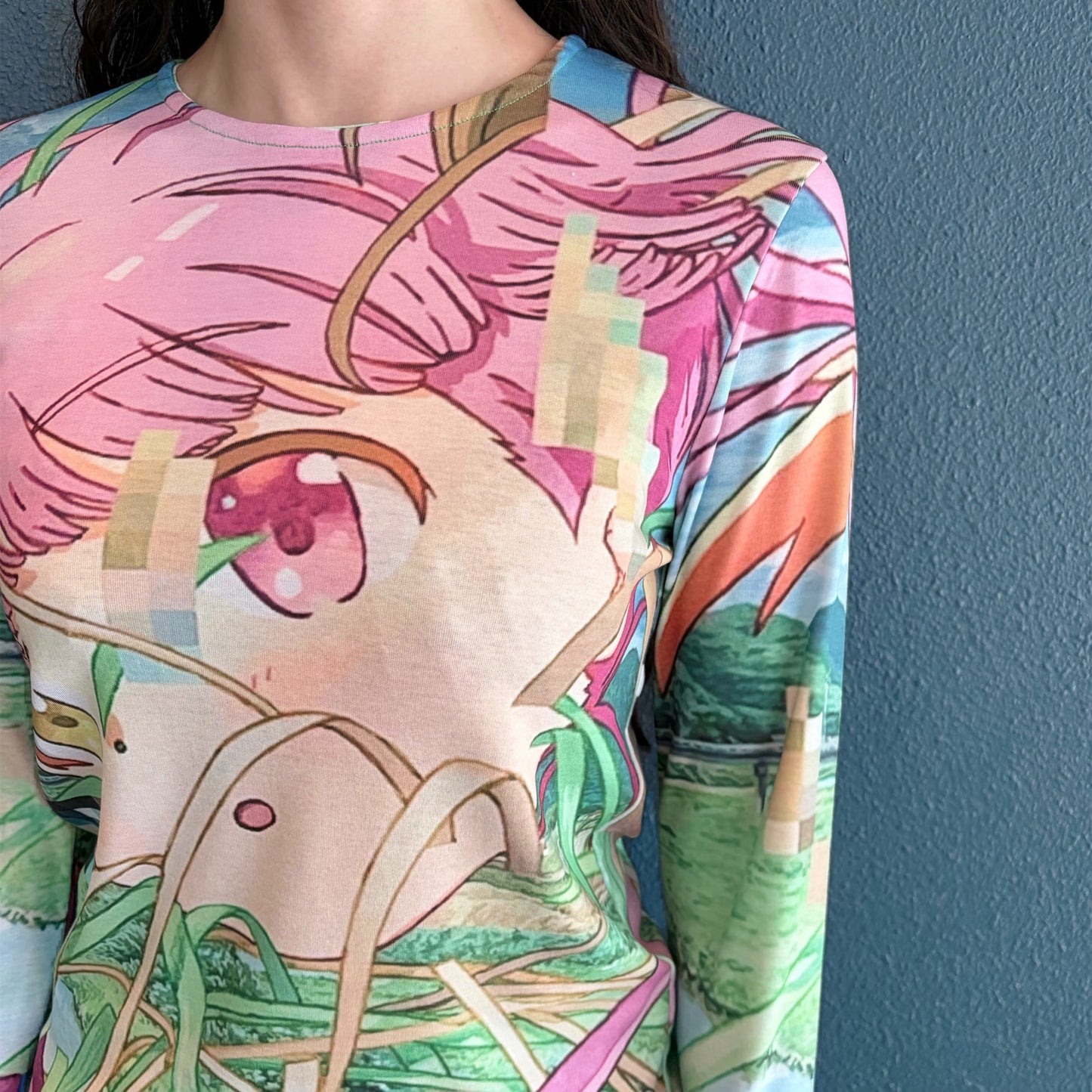 HIROMI X TSW Slim Top / Pink / グラフィックプリントトップ