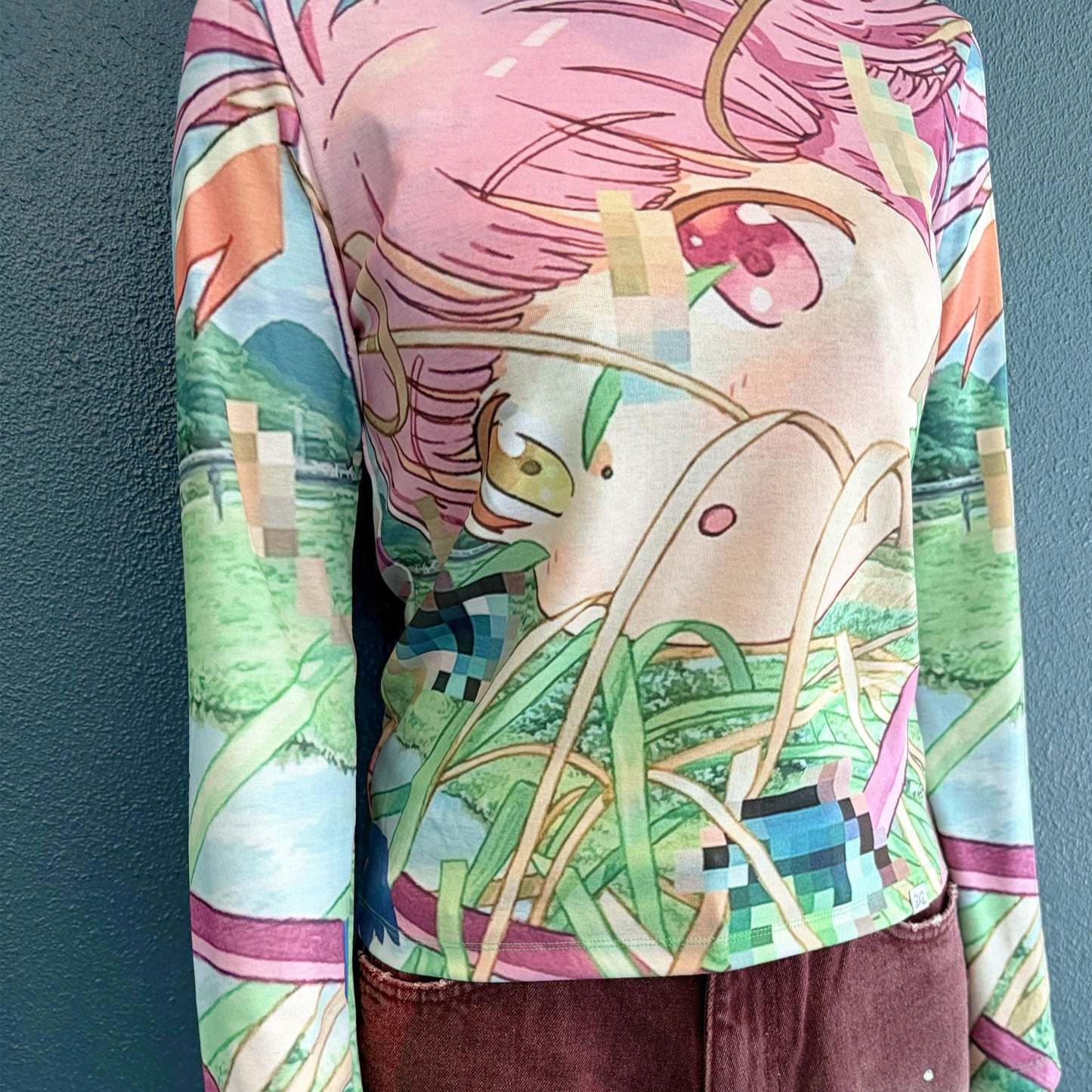 HIROMI X TSW Slim Top / Pink / グラフィックプリントトップ