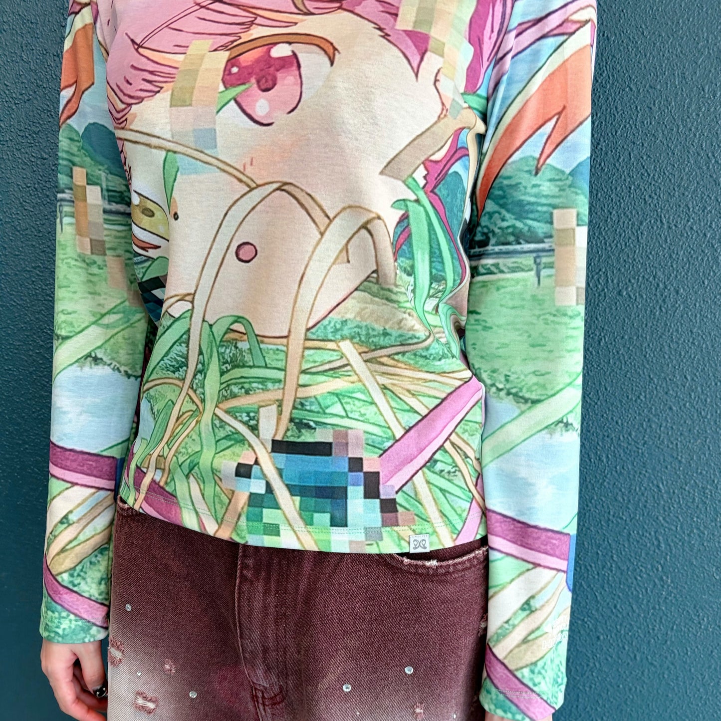 HIROMI X TSW Slim Top / Pink / グラフィックプリントトップ