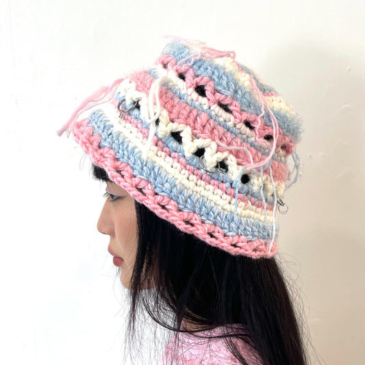 Knit bucket hat / Cotton Candy / ニットバケットハット