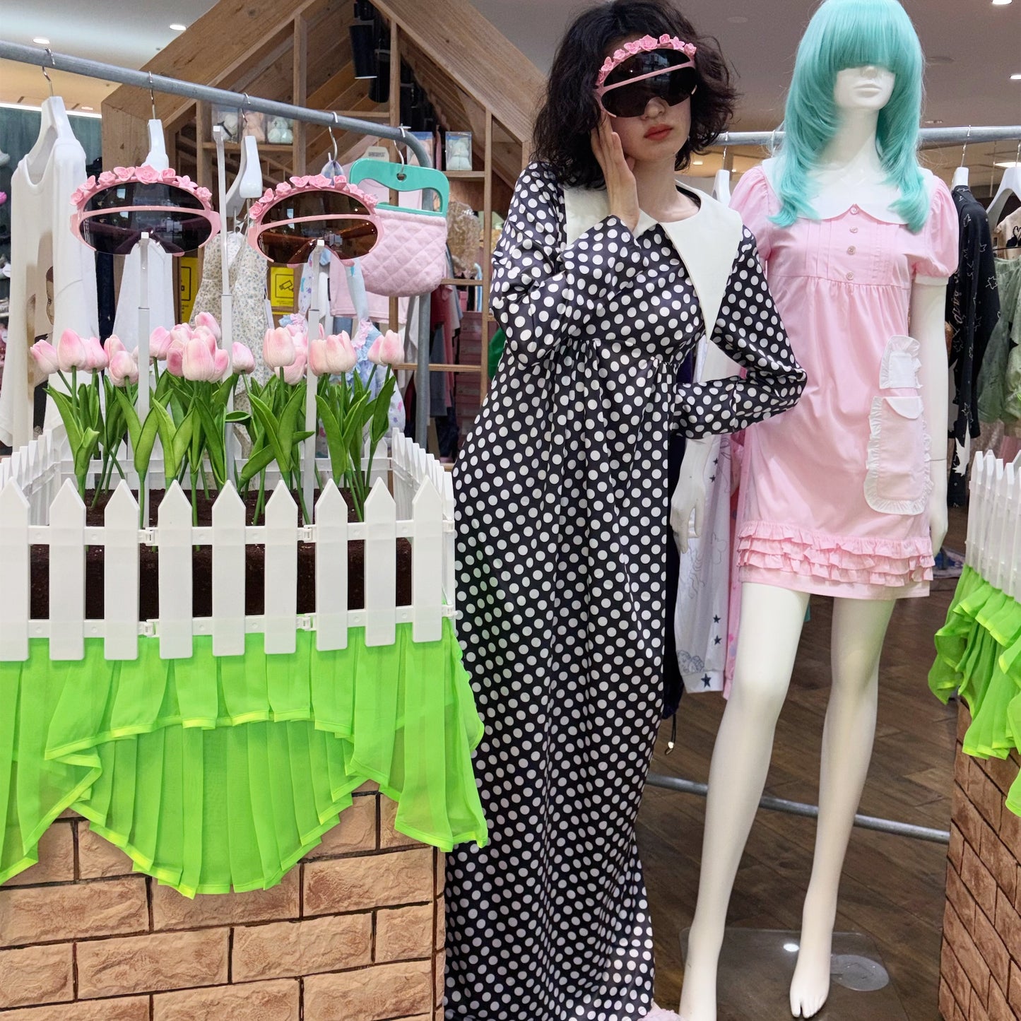 POLKA DOT DRESS / MULTI / ポルカドットドレス