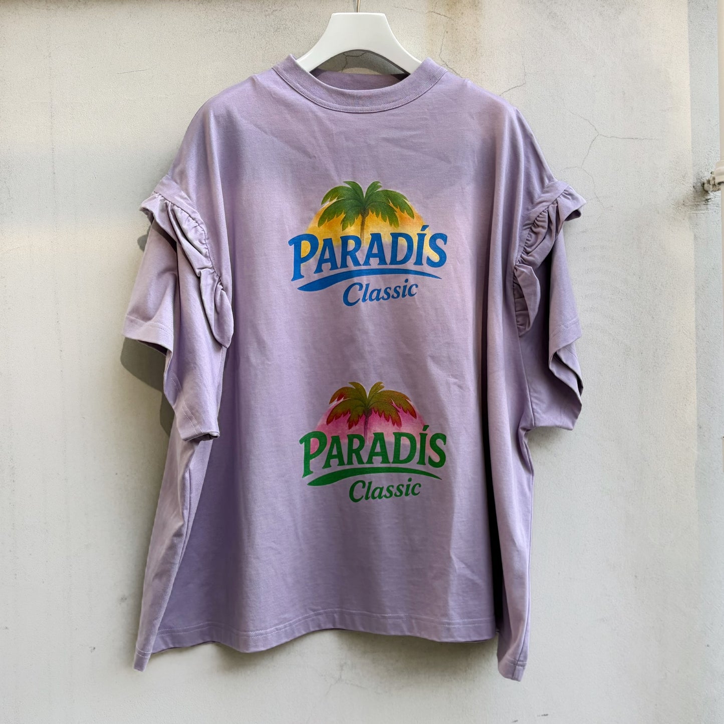 SHRINK T-SHIRT / PURPLE - PARADIS / シュリンクグラフィックTシャツ