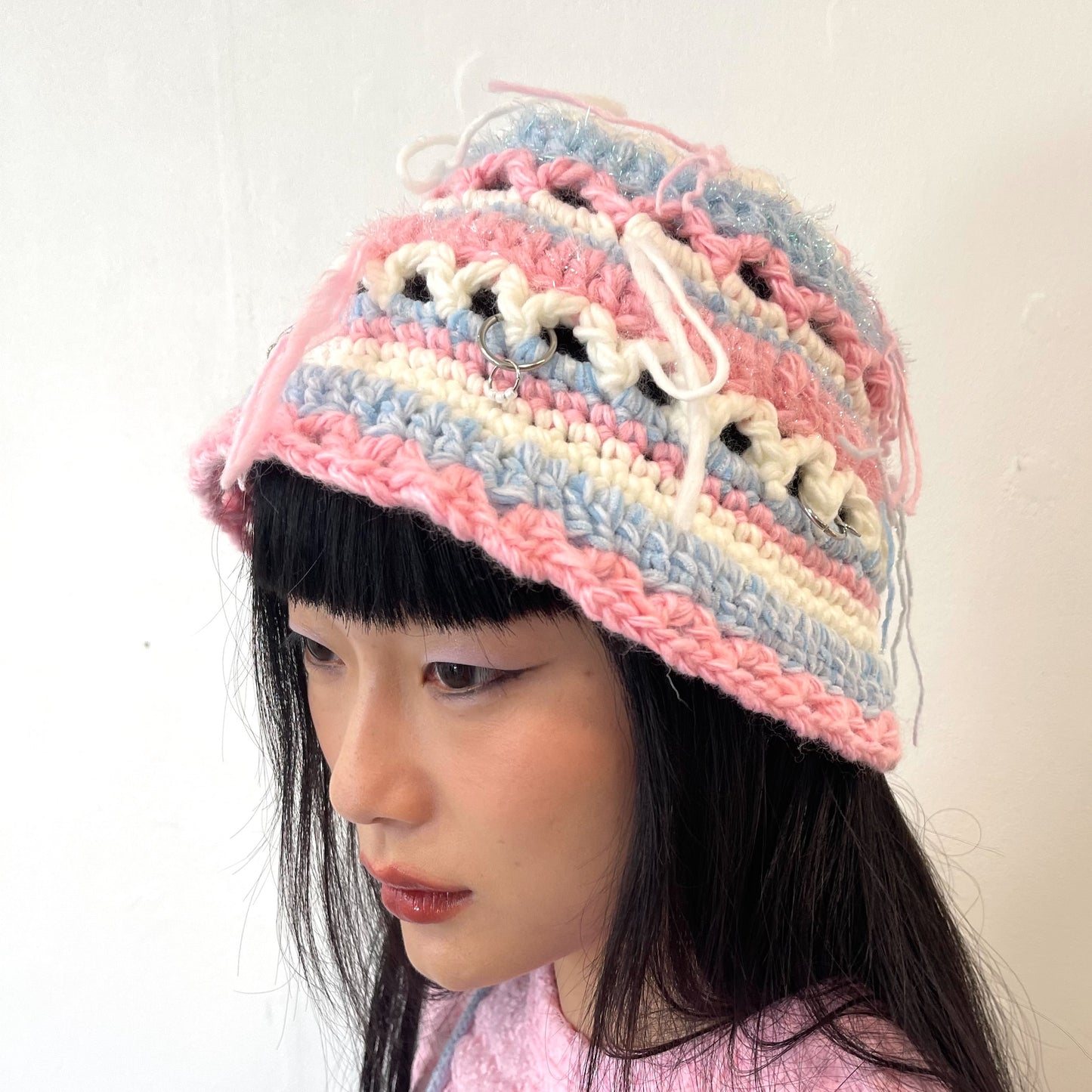 Knit bucket hat / Cotton Candy / ニットバケットハット