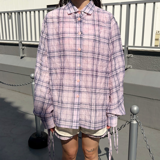 CREASED SHIRT / CRUSHED PINK / シワ加工シャツ
