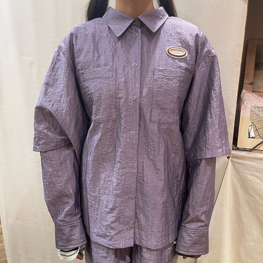 kotohayokozawa / LAYERED SHIRT / PURPLE / ナイロンシャツ