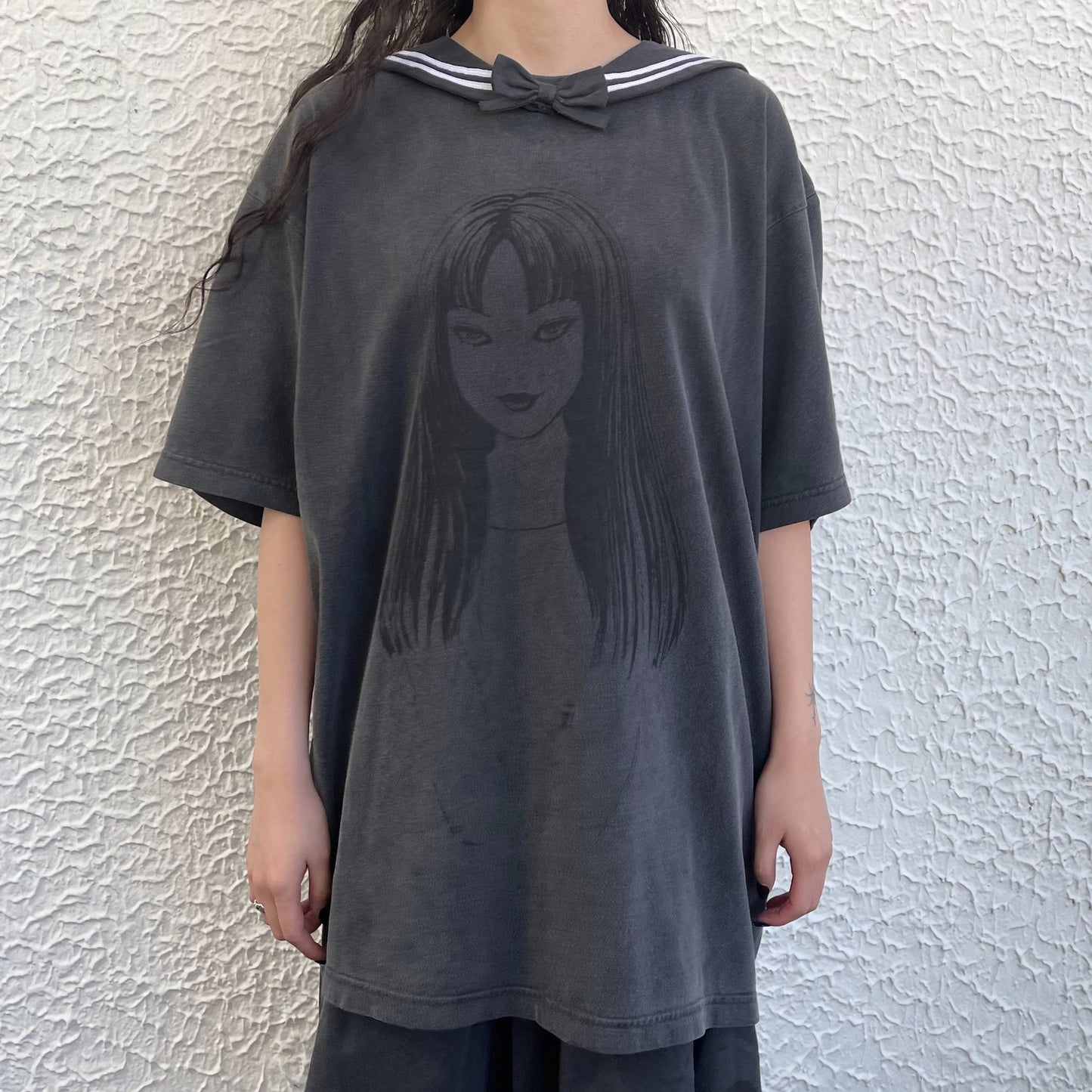 TOMIE WASHED PRINT SAILOR T-SHIRT / BLACK / 伊藤潤二『富江』コラボレーション