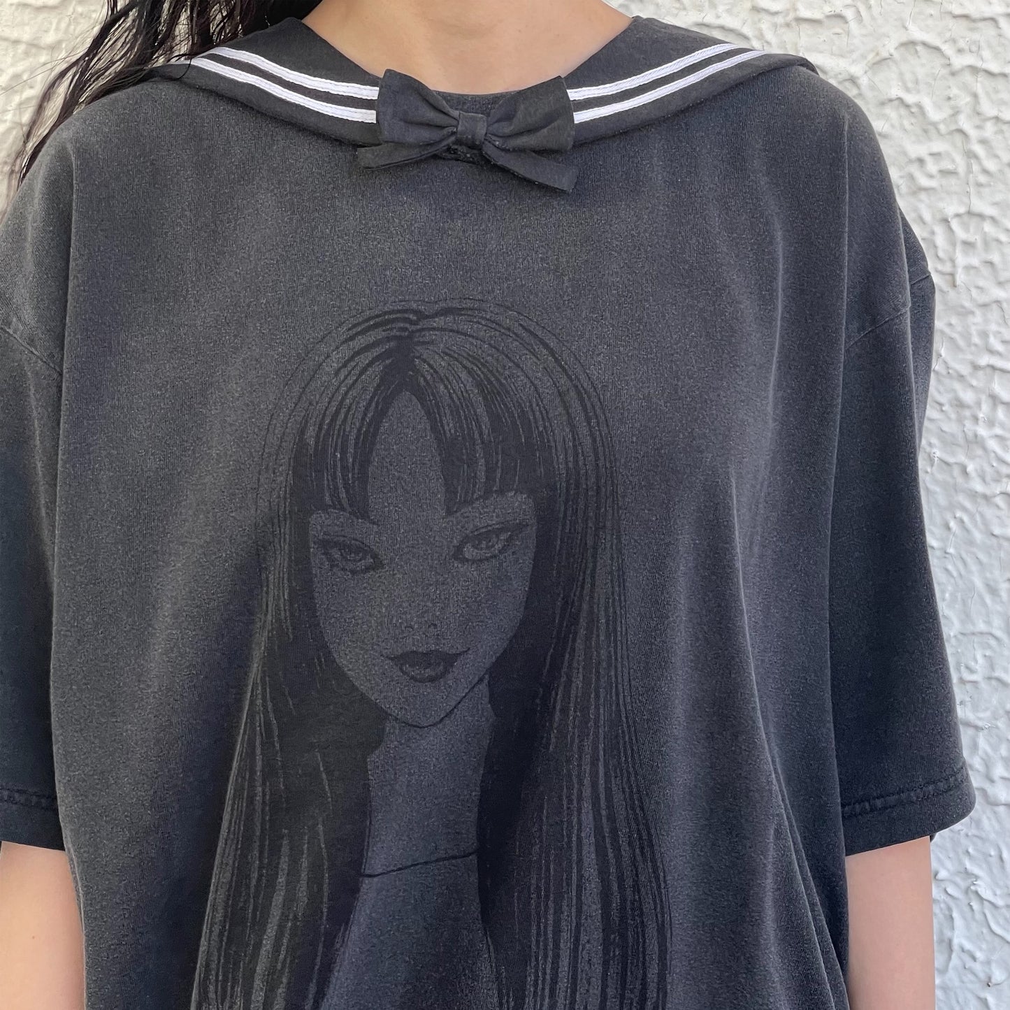 TOMIE WASHED PRINT SAILOR T-SHIRT / BLACK / 伊藤潤二『富江』コラボレーション