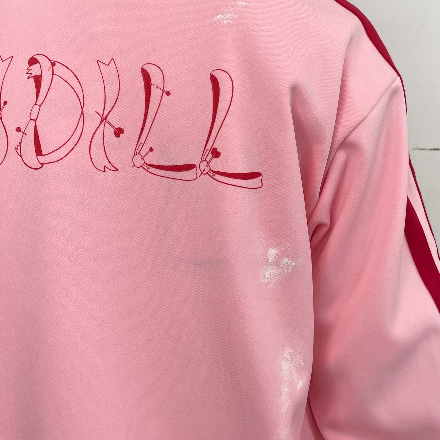 CYBER PUNK TRACK TOP STAIN PROCESSED / PINK /トラックジャケット / 田中かえコラボレーション