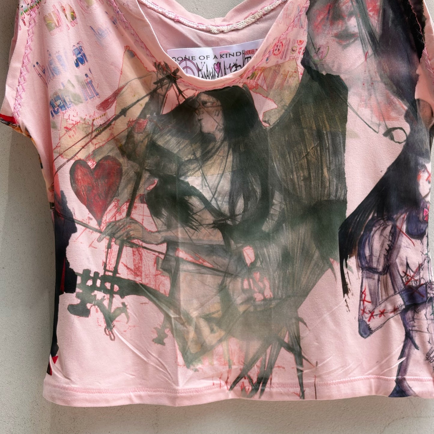 Pink strappy tank / pink / プリントタンクトップ