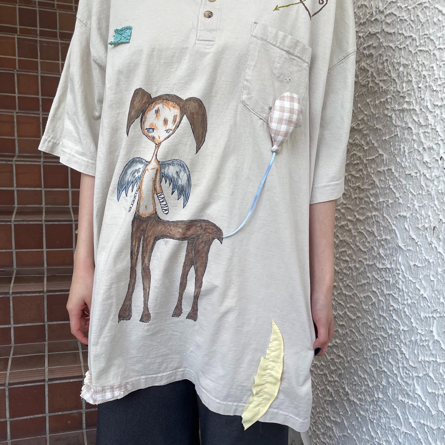 【trust teji 】Short sleeve tee dress+ / Beige / ショートスリーブTシャツ