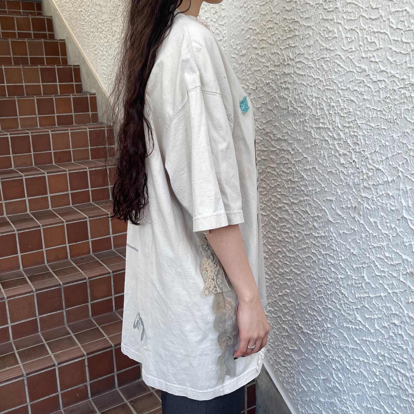 【trust teji 】Short sleeve tee dress+ / Beige / ショートスリーブTシャツ