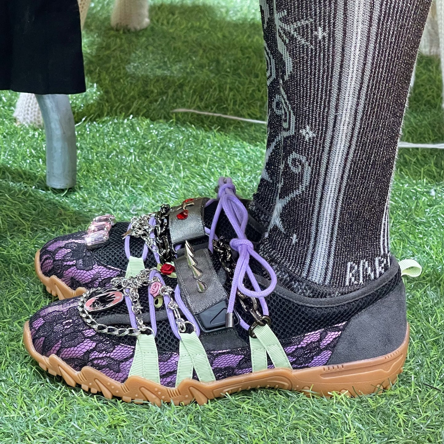 【貴和製作所xyushokobayashi】kiwa special sneaker DREAM / Black/lace / 24cm