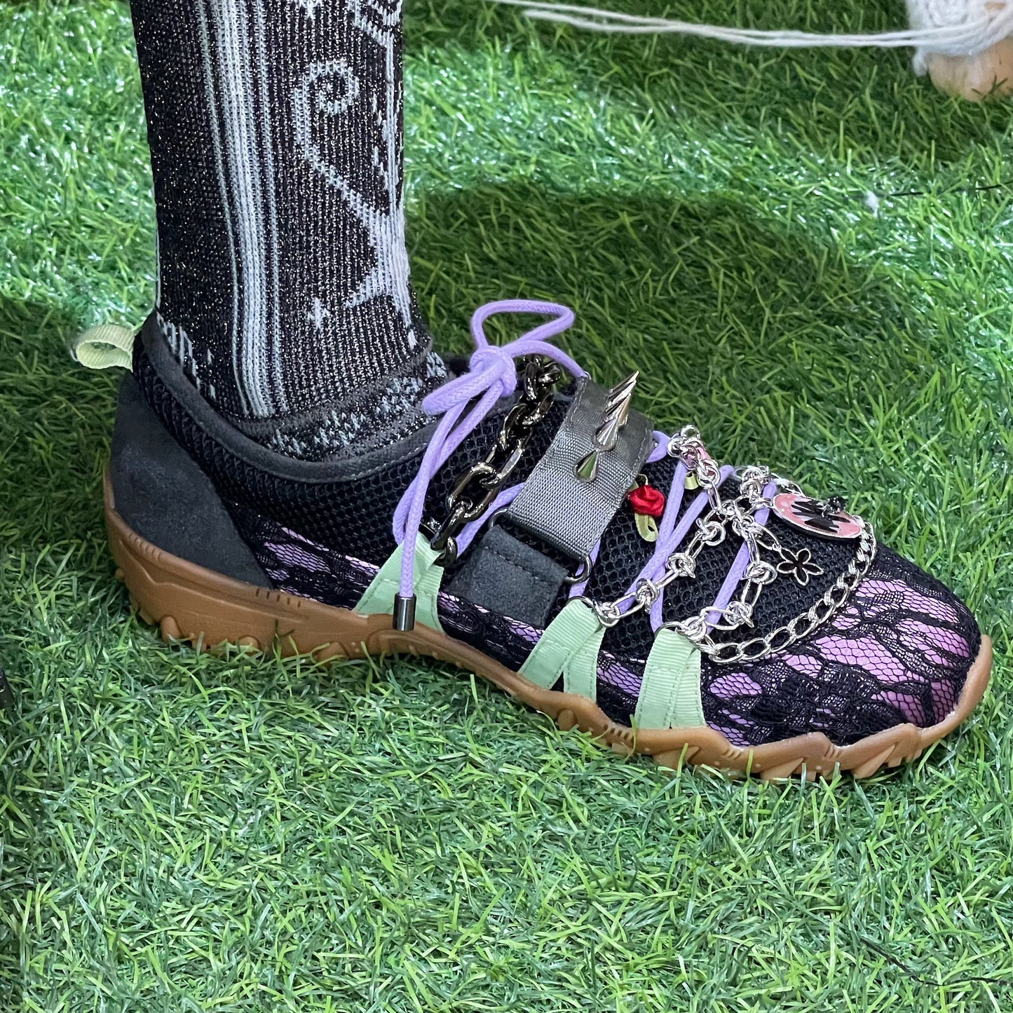 【貴和製作所xyushokobayashi】kiwa special sneaker DREAM / Black/lace / 24cm