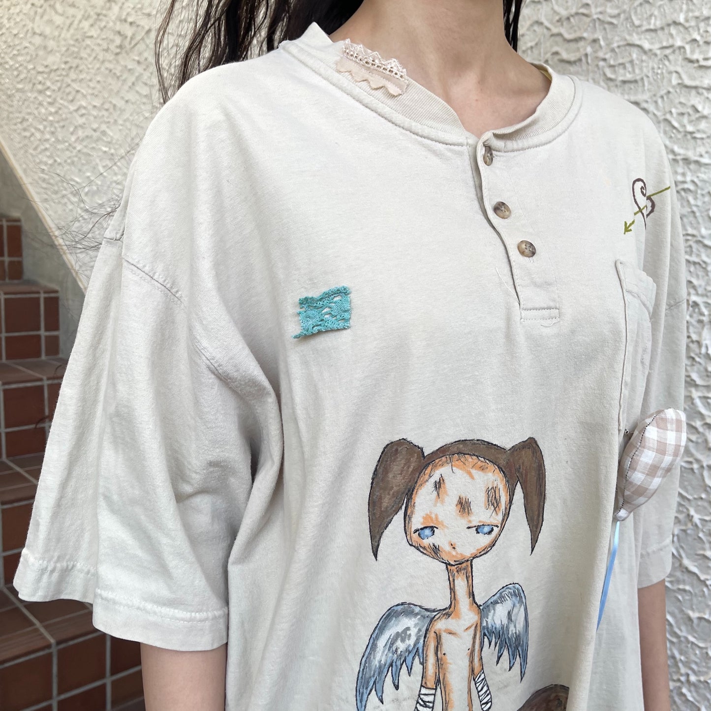 【trust teji 】Short sleeve tee dress+ / Beige / ショートスリーブTシャツ