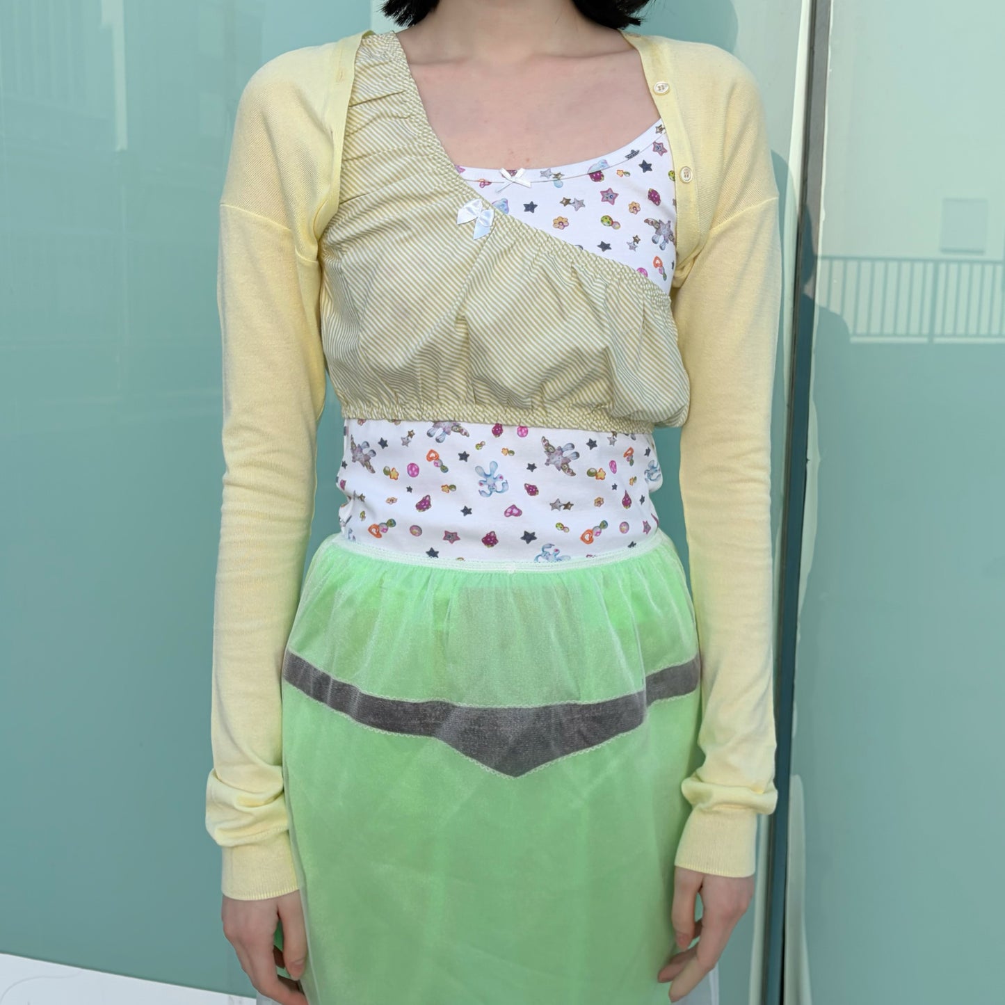 PAM'S CARDIGAN / CREAM YELLOW / クロップカーディガン