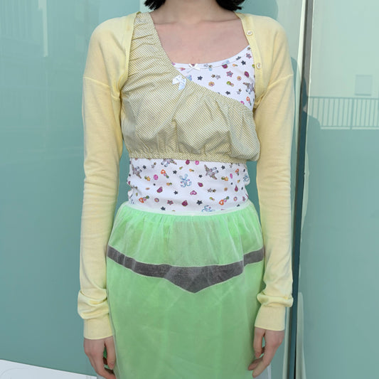 PAM'S CARDIGAN / CREAM YELLOW / クロップカーディガン