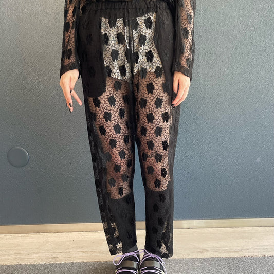 Flower Lace Pants / Black / フラワーレースパンツ