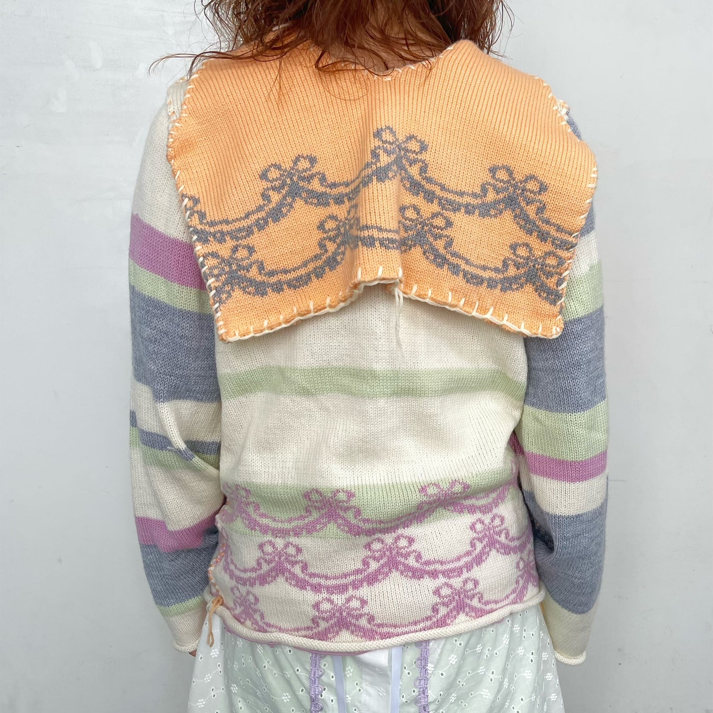 knit sailor jumper / Cream mix / ニットセーラートップ