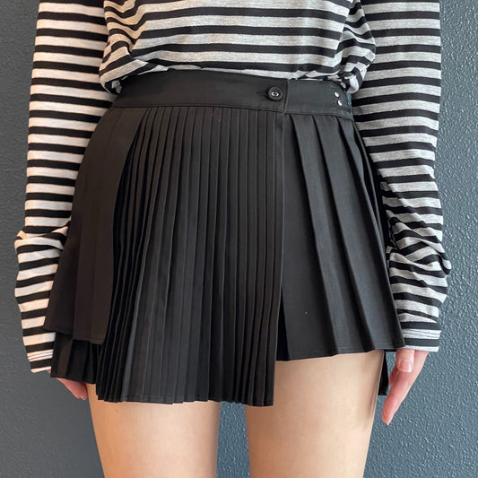 [fa.er.ie] accordion pleats buckle skirt / black / アコーディオンプリーツスカート