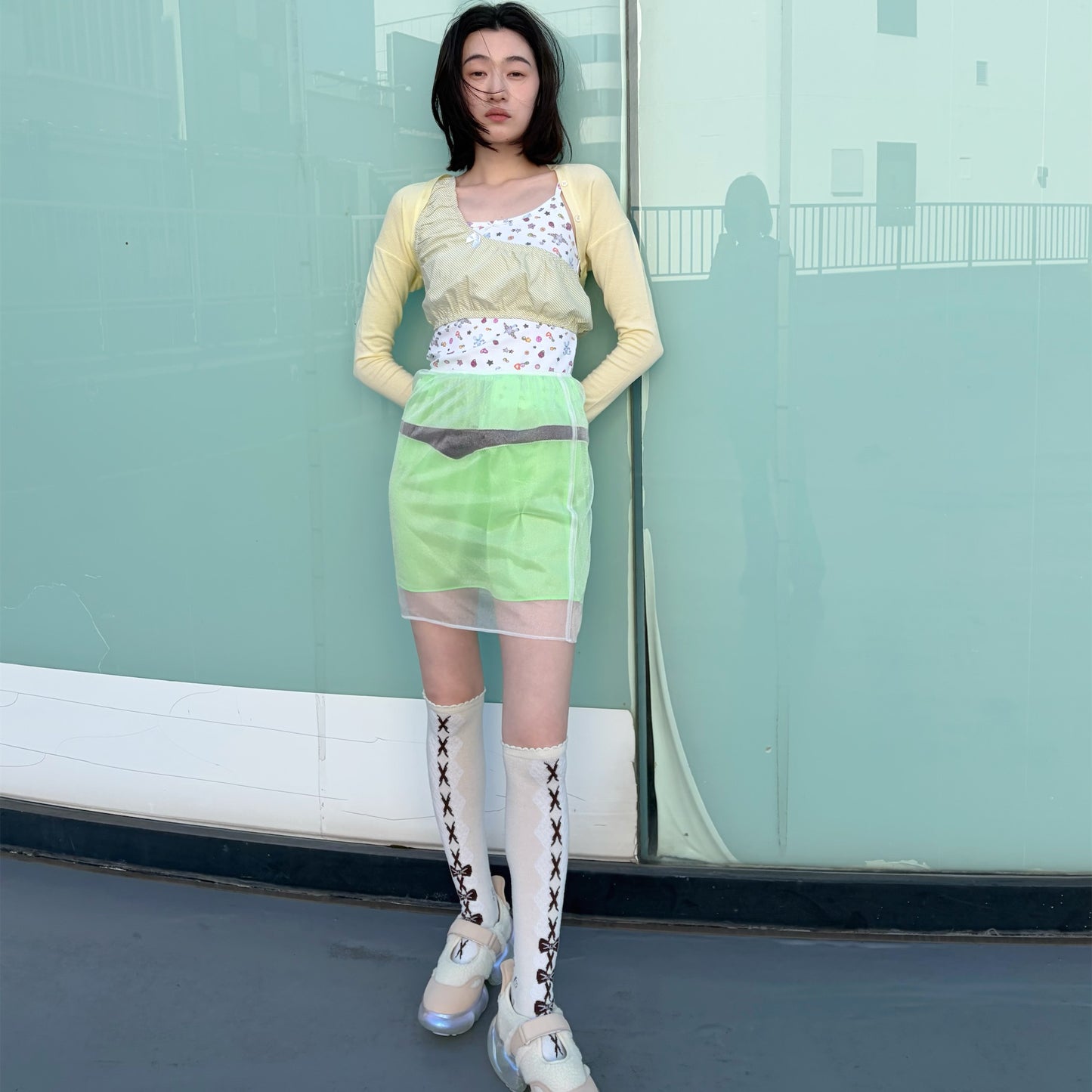 PAM'S CARDIGAN / CREAM YELLOW / クロップカーディガン