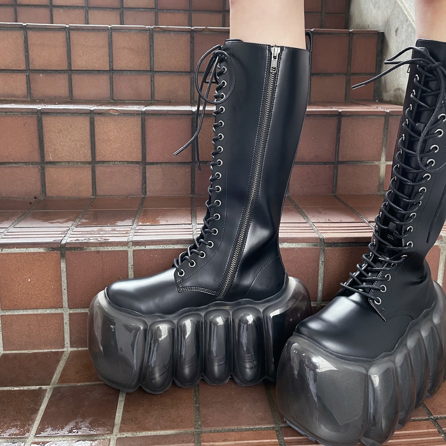 HIGH BUBBLE 18HOLE BOOTS / BLACK / MIKIOSAKABEブーツ