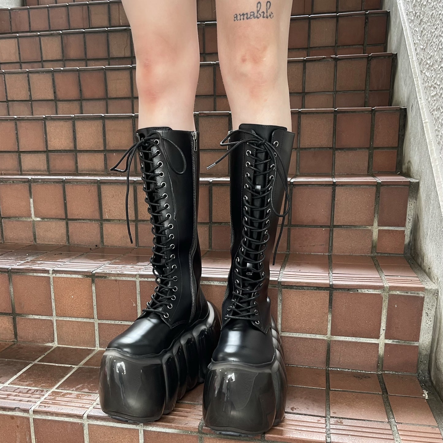 HIGH BUBBLE 18HOLE BOOTS / BLACK / MIKIOSAKABEブーツ