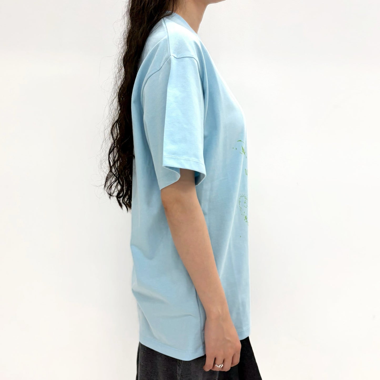 Scattered Ruched Top / Blue / グラフィックプリントTシャツ