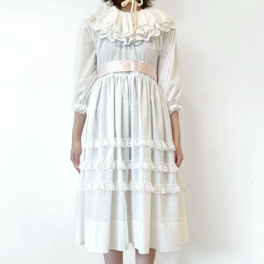 Dolly long lace dress / White / ドーリーロングレースドレス