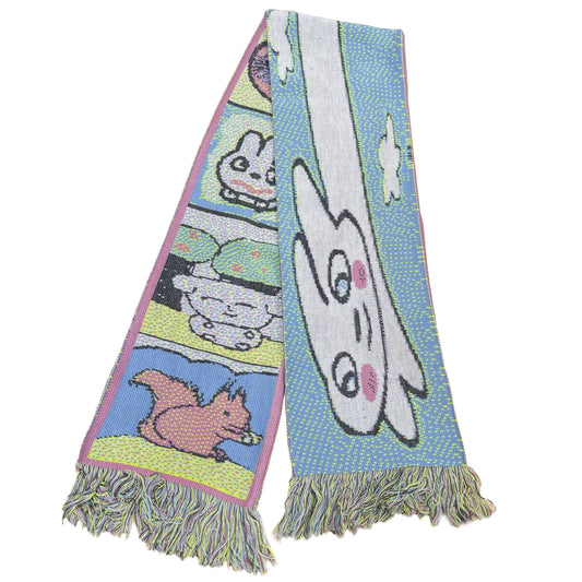 【Jooyoung Kim】Bunny and friends scarf / グラフィックマフラー