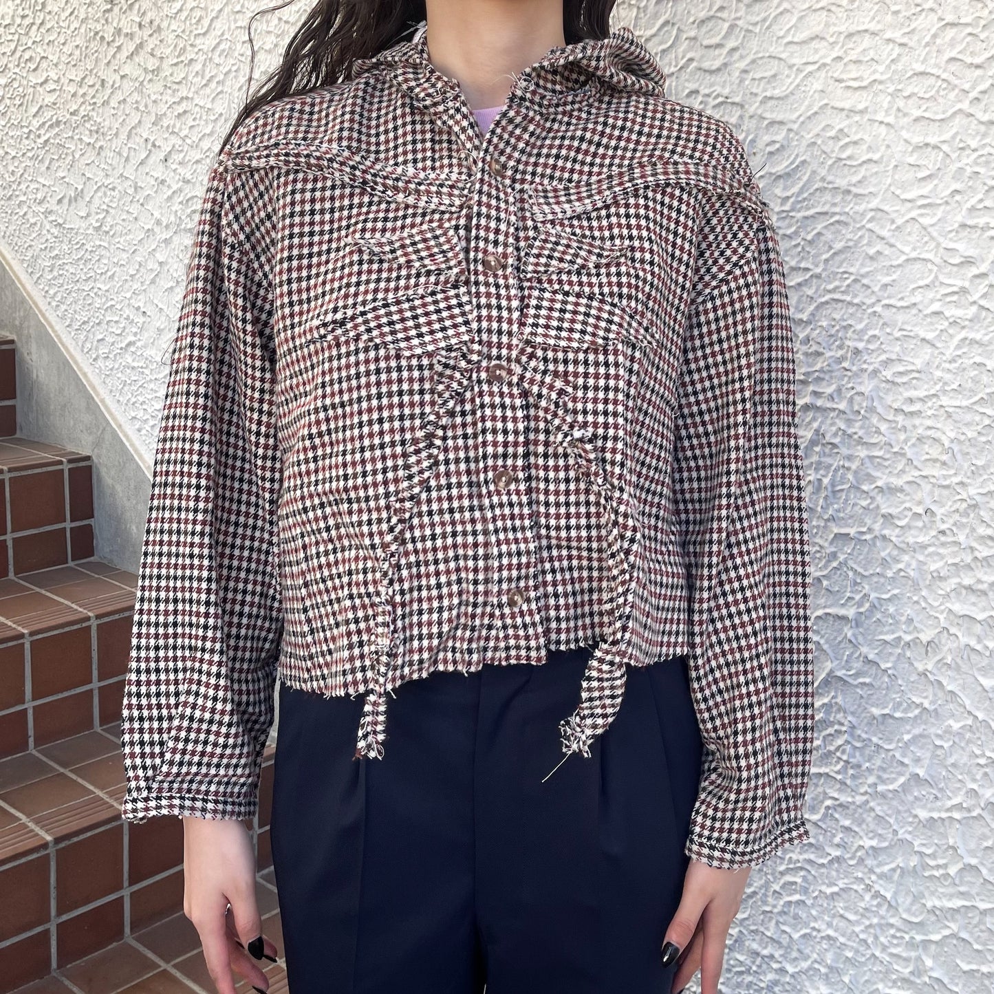 【TONII MONDO】-paradise shirt check / Cream / パラダイスシャツ