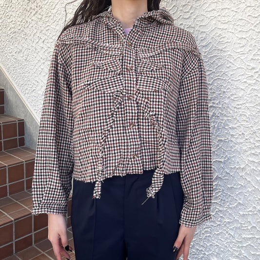 【TONII MONDO】-paradise shirt check / Cream / パラダイスシャツ