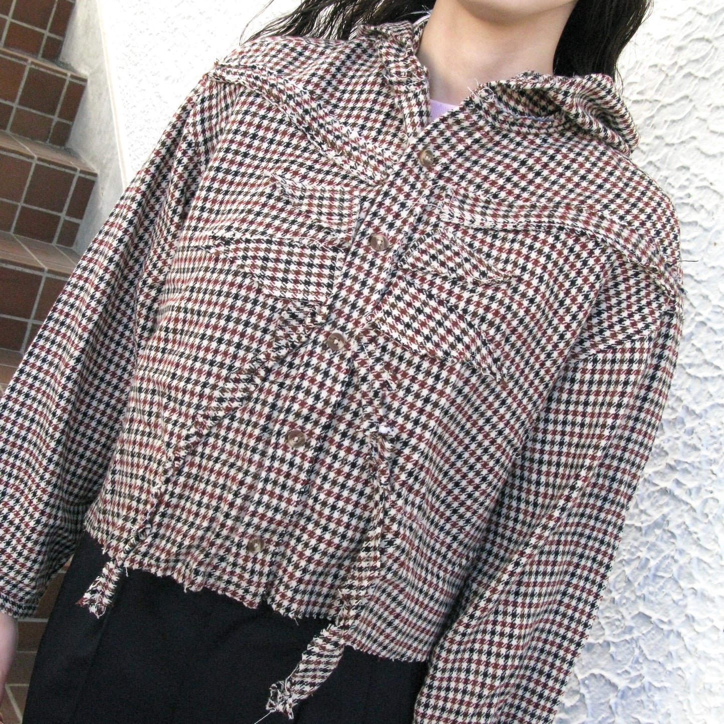 【TONII MONDO】-paradise shirt check / Cream / パラダイスシャツ