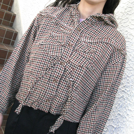 【TONII MONDO】-paradise shirt check / Cream / パラダイスシャツ
