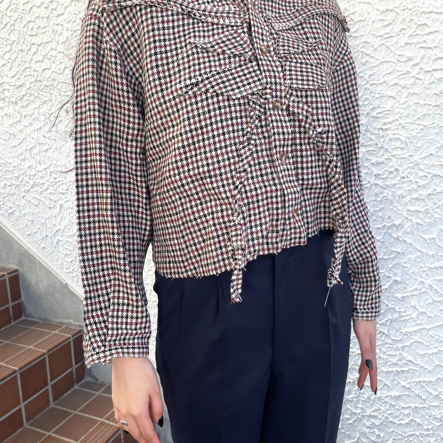 【TONII MONDO】-paradise shirt check / Cream / パラダイスシャツ