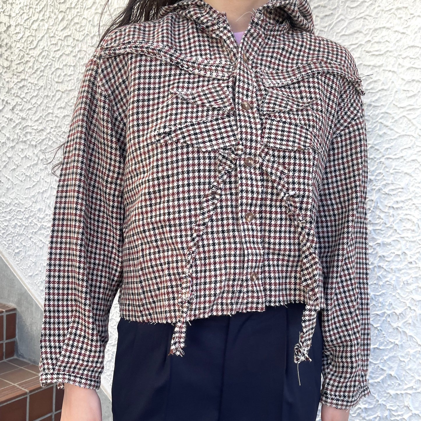 【TONII MONDO】-paradise shirt check / Cream / パラダイスシャツ