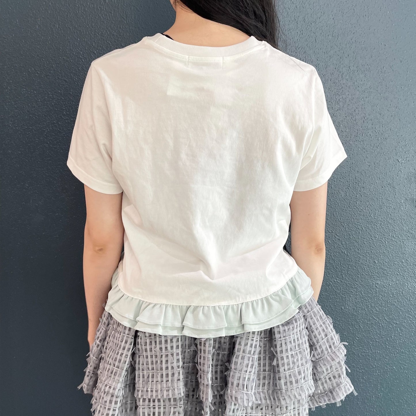 [Jolie laide x plasticpeco]Cosmic bunny cropped t-shirt / White/ コラボレーションTシャツ