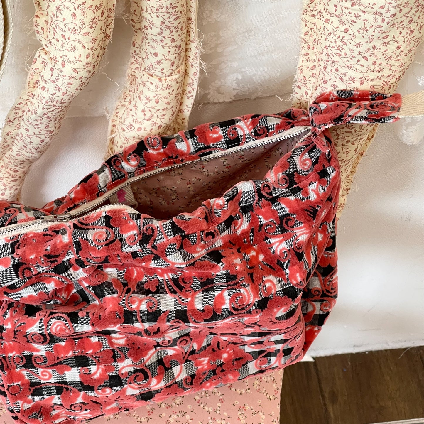 Shoulder bag / Red Gingham / ギンガムショルダーバッグ