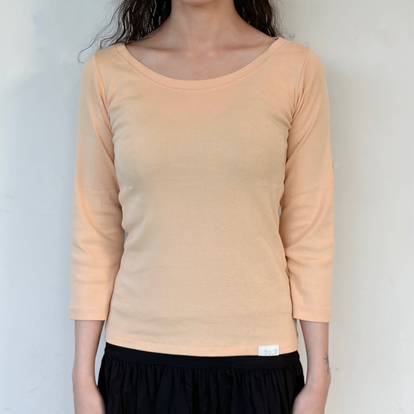 [fe.3] rib mellow top / apricot / リブメロウトップ