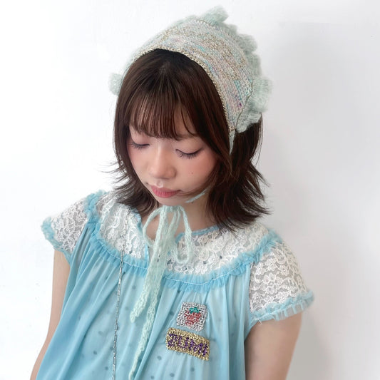 Mini bonnet / mint mix / ミニボンネット