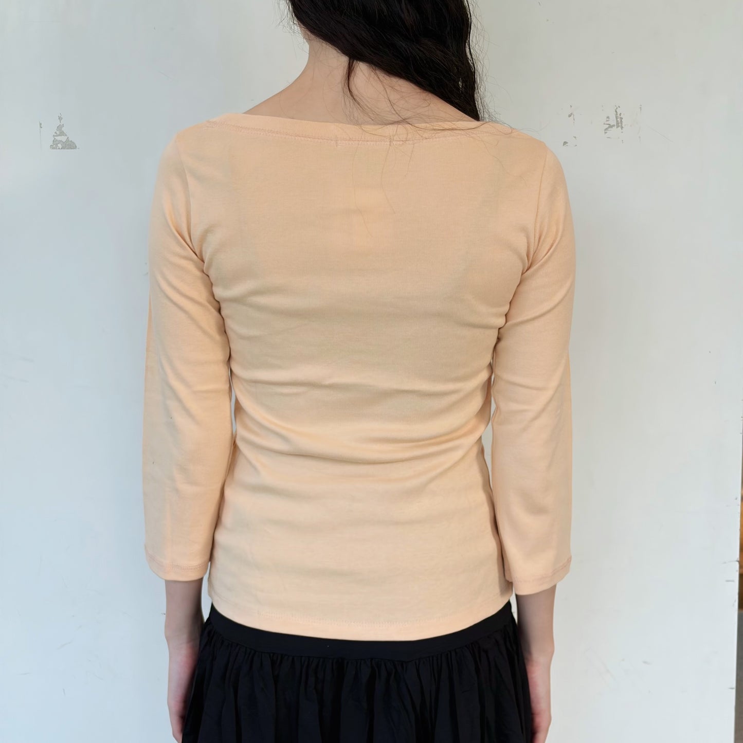 [fe.3] rib mellow top / apricot / リブメロウトップ