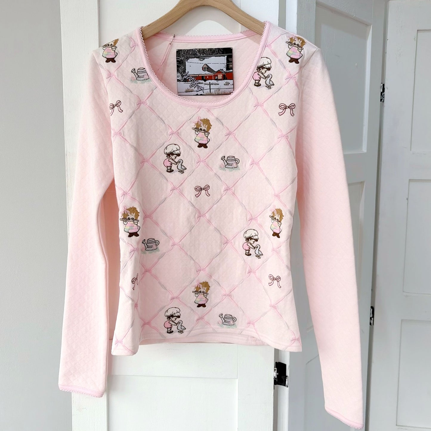 COUNTRY TOP / PINK / 刺繍トップ