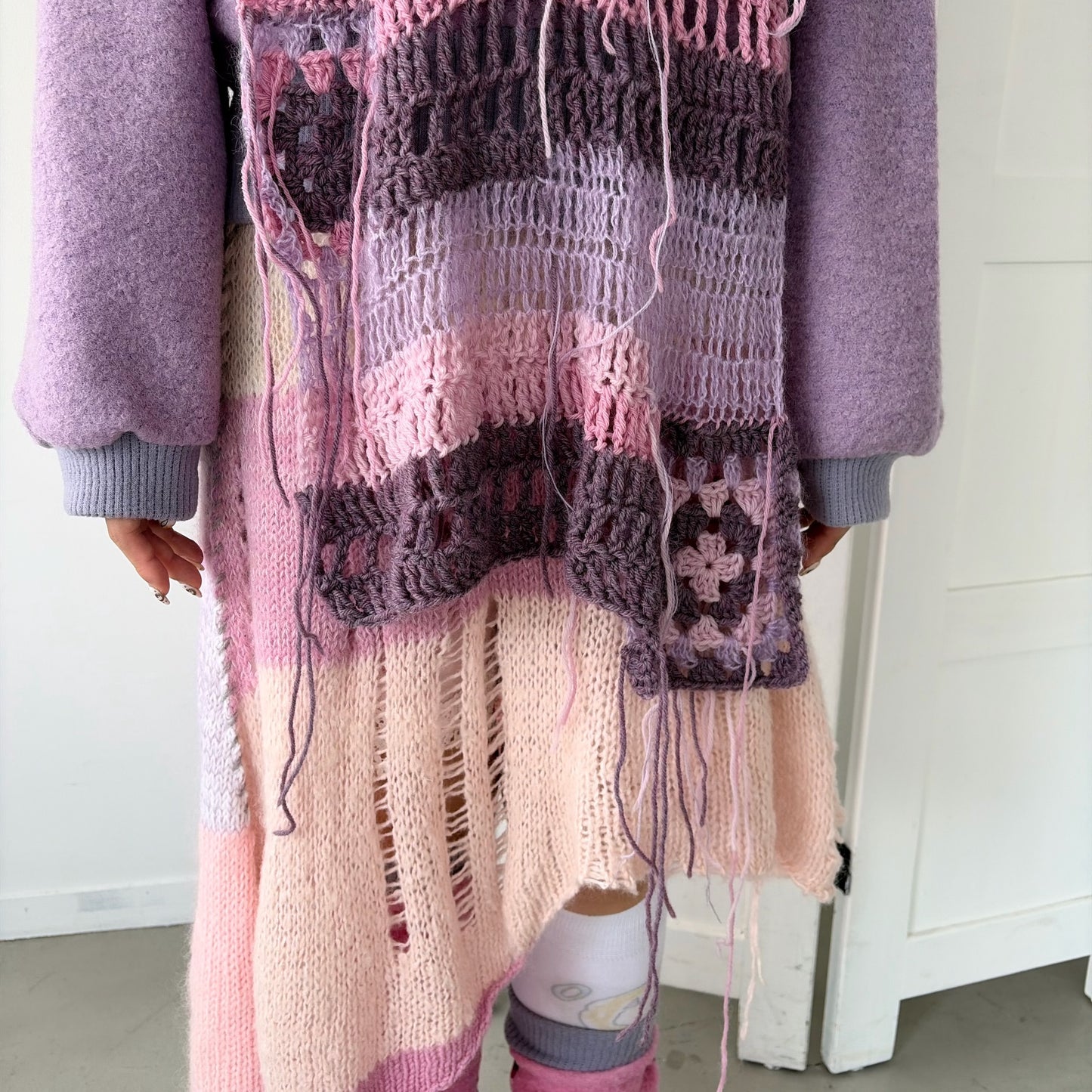 Knit Layered shirt top / Purple / ニットレイヤードトップ