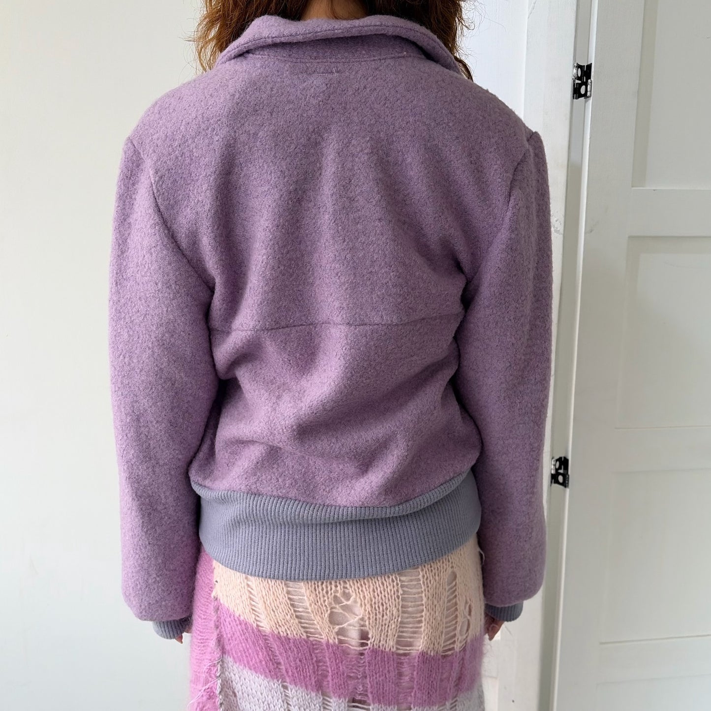 Knit Layered shirt top / Purple / ニットレイヤードトップ