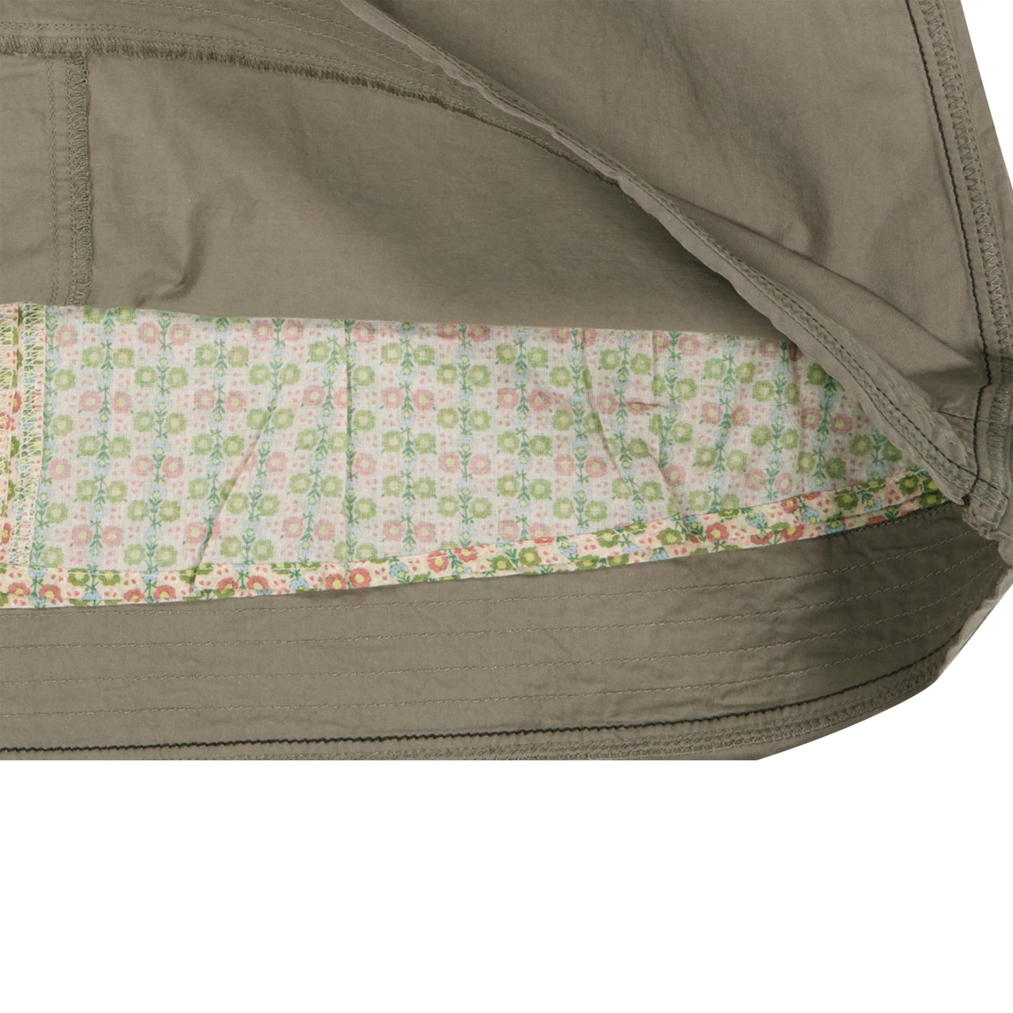 RAW EDGE COTTON SKIRT / ASH BROWN / 切りっぱなしスカート