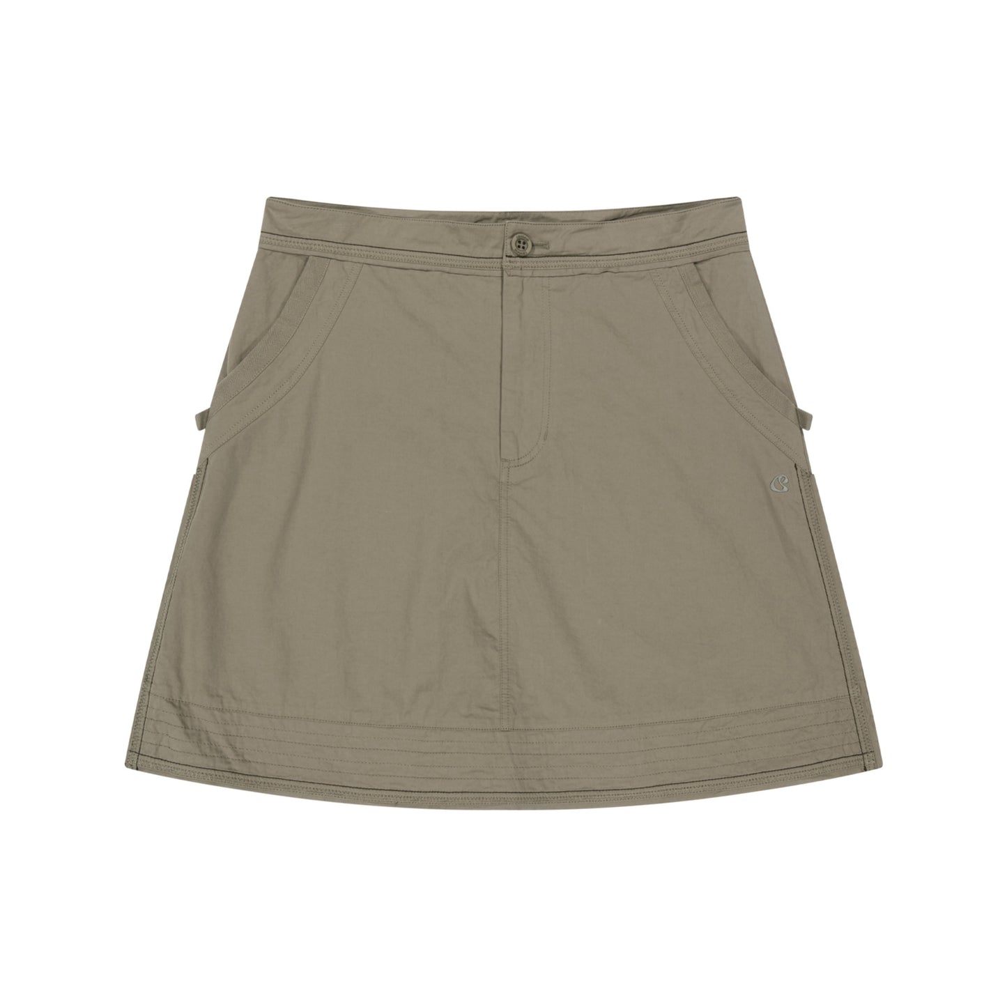 RAW EDGE COTTON SKIRT / ASH BROWN / 切りっぱなしスカート