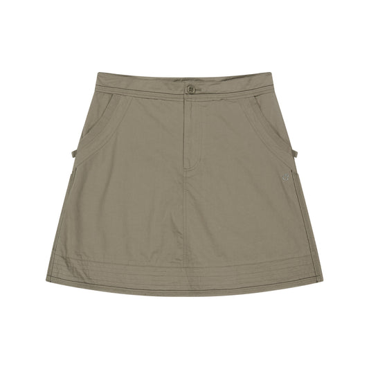 RAW EDGE COTTON SKIRT / ASH BROWN / 切りっぱなしスカート