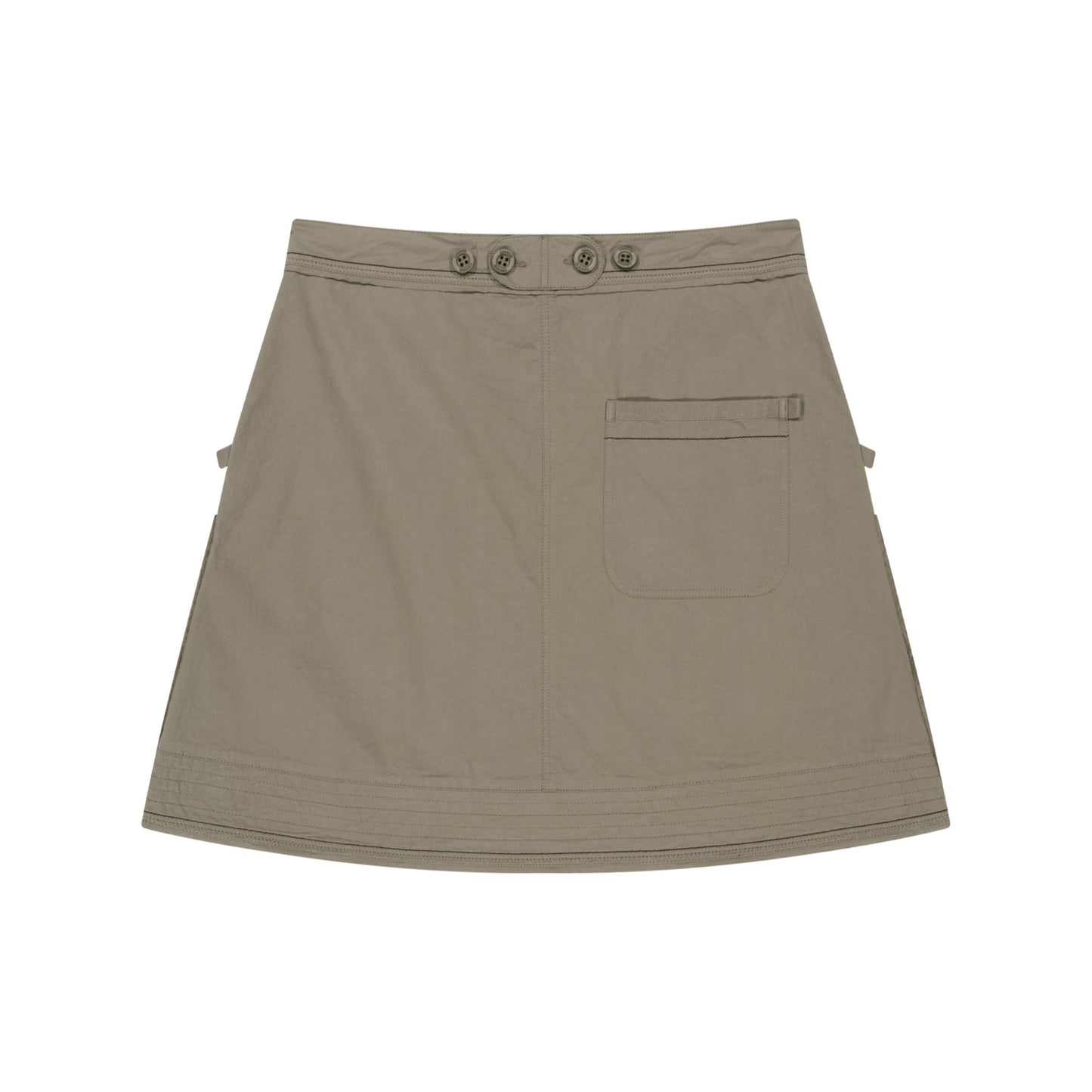 RAW EDGE COTTON SKIRT / ASH BROWN / 切りっぱなしスカート